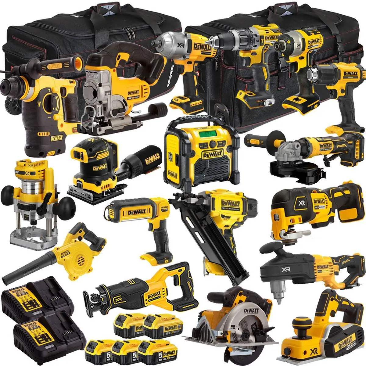 Dewalt 18V 18 Piece Combo Kit With 5 X Batteries & Charger T4tkit-1313 1