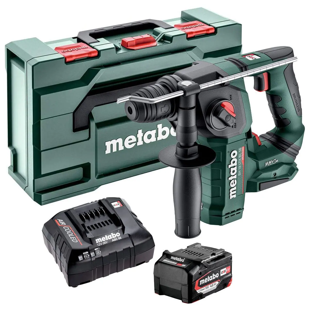 Metabo Bh 18 Ltx Bl 16 18V Brushless Sds+ Rotary Hammer With 1 X 4.0Ah Battery Charger & Metabox 1