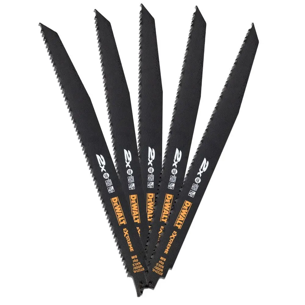 Dewalt 305Mm 6Tpi Wood & Nail Reciprocating Blades Dt2314l-Qz Pack Of 5 1