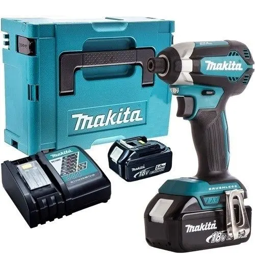 Makita Dtd153z 18V Lxt Brushless Impact Driver With 2 X 5.0Ah Batteries & Charger In Case 1