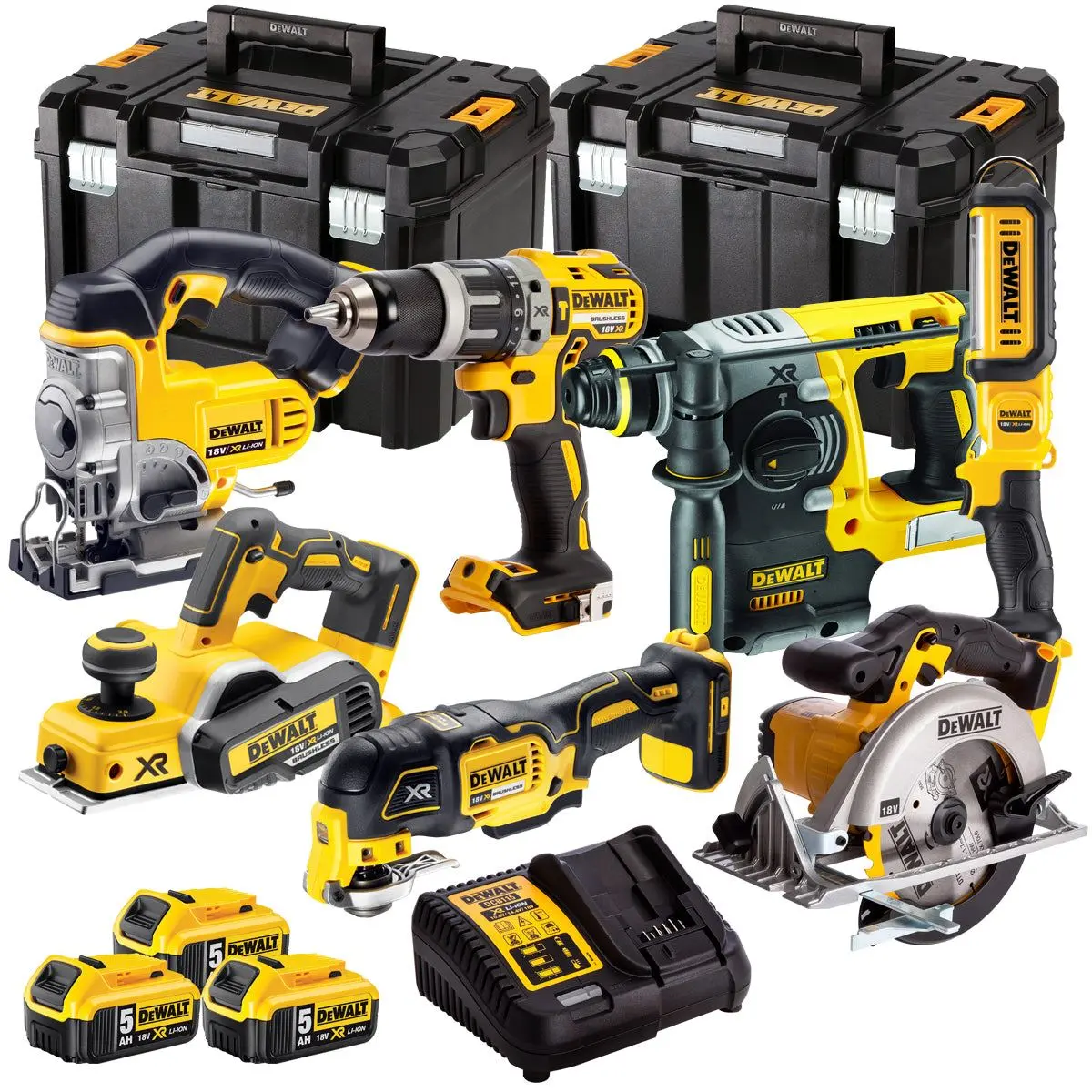 Dewalt 18V 7 Piece Power Tool Kit With 3 X 5.0Ah Batteries T4tkit-439 1