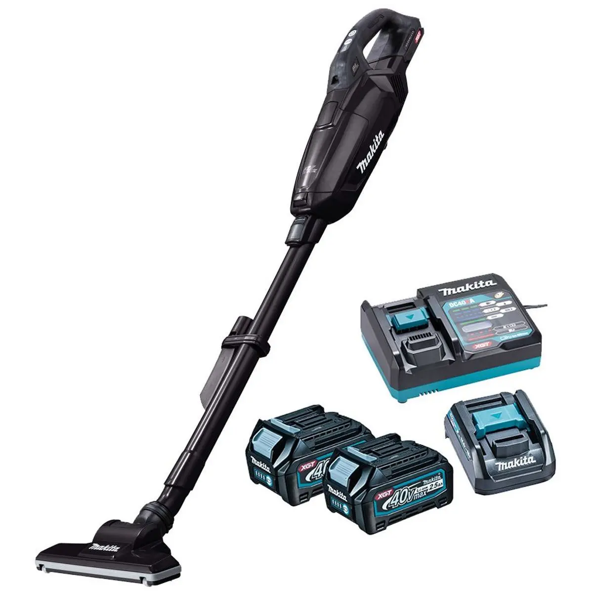 Makita Cl002gd206 40V Max Xgt Brushless Vacuum Cleaner With 2 X 2.5Ah Battery, Charger & Adaptor 1