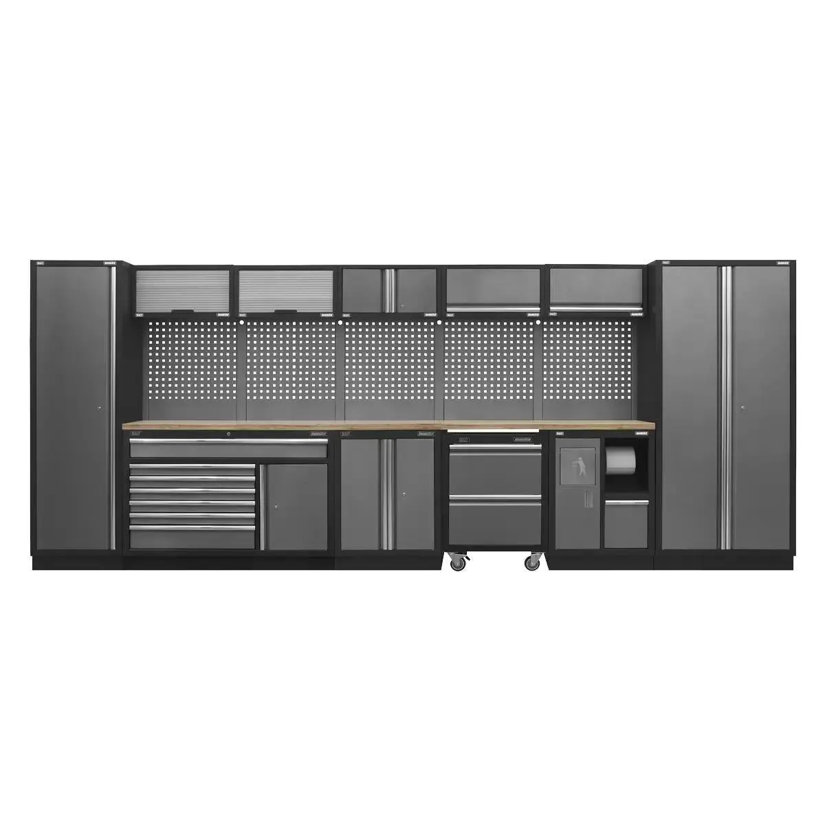 Sealey Apmsstack15w Modular Storage 4.9M System Combo Pressed Wood Worktop 1