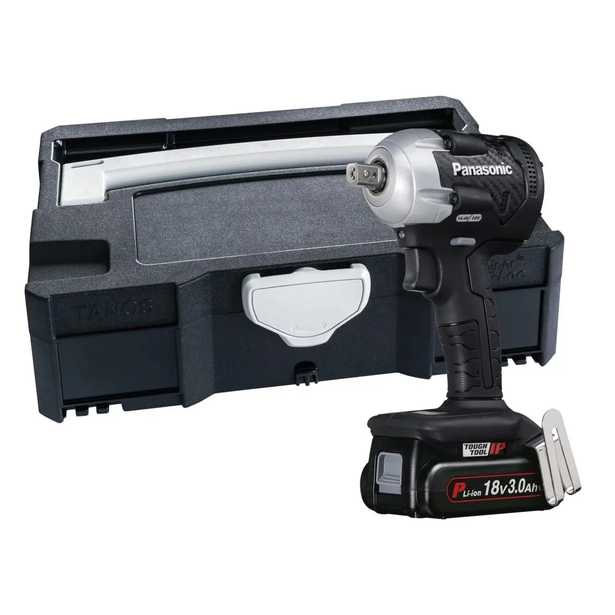 Panasonic Pan75a8pn Ey75a8pn2g 18V 1/2In Impact Wrench & Systainer Case 2 X 3.0Ah Li-Ion Batteries & Charger 1