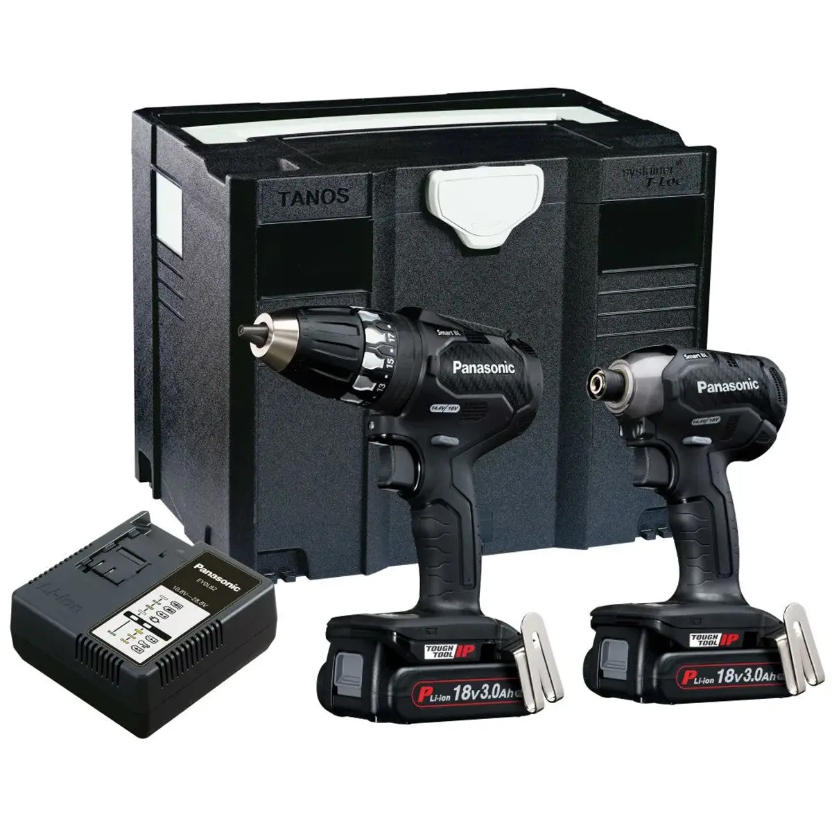 Panasonic Panc231pn Eyc231pn 18V Twin Pack 2 X 3.0Ah Li-Ion Batteries & Charger With Case 1