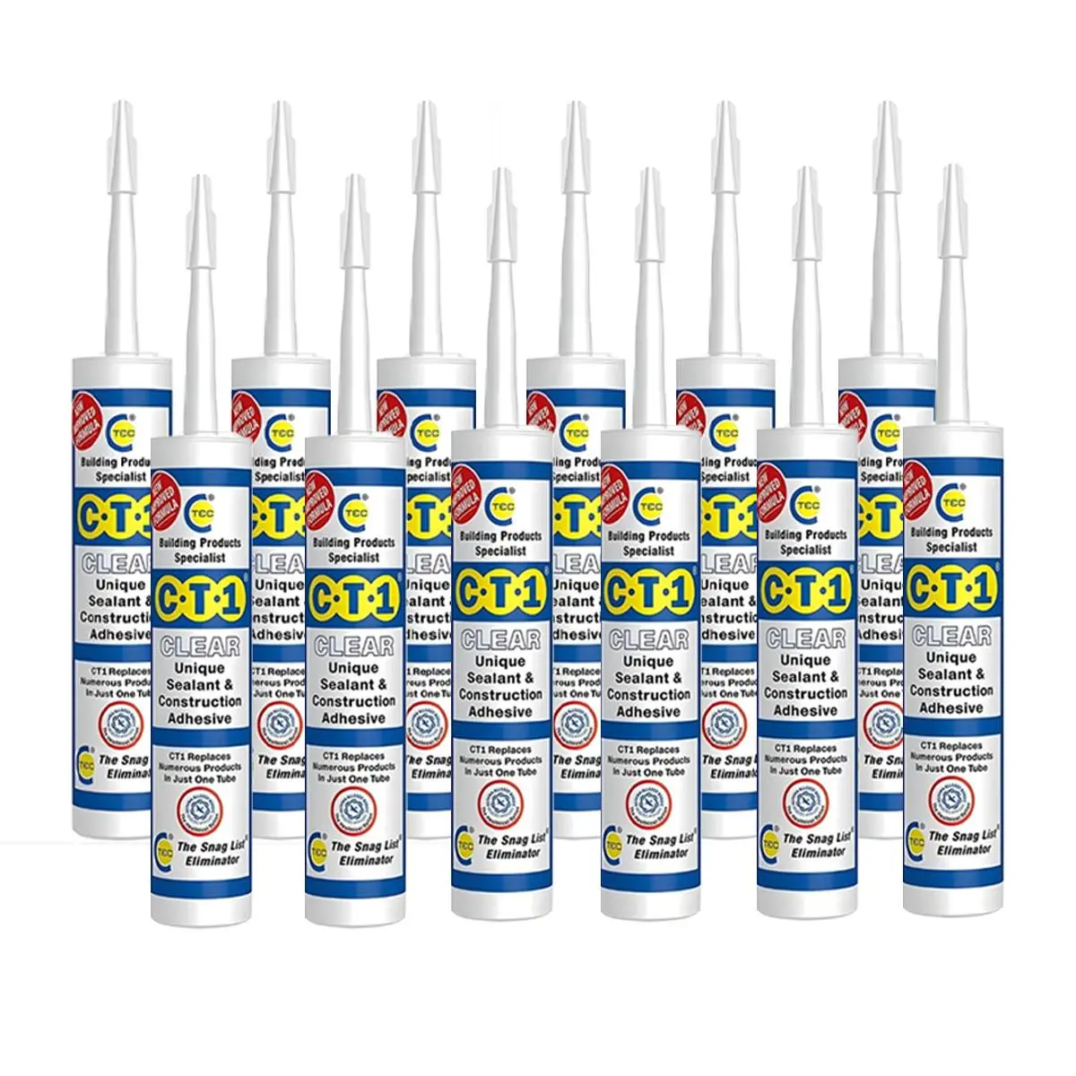 C-Tec Ct1 290Ml Unique Sealant & Construction Adhesive Clear Pack Of 12 1