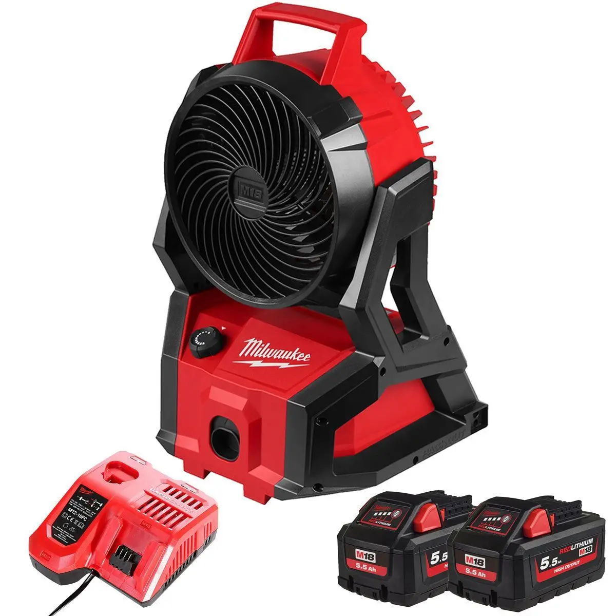 Milwaukee M18afg2-0 18V 2Nd Generation Air Fan With 2 X 5.5Ah Battery & Charger 1