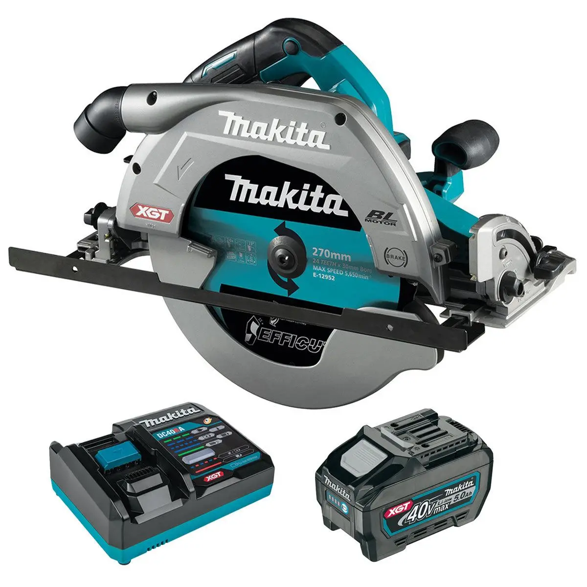 Makita Hs011gz 40Vmax Xgt Brushless Circular Saw With 1 X 5.0Ah Battery & Charger 1