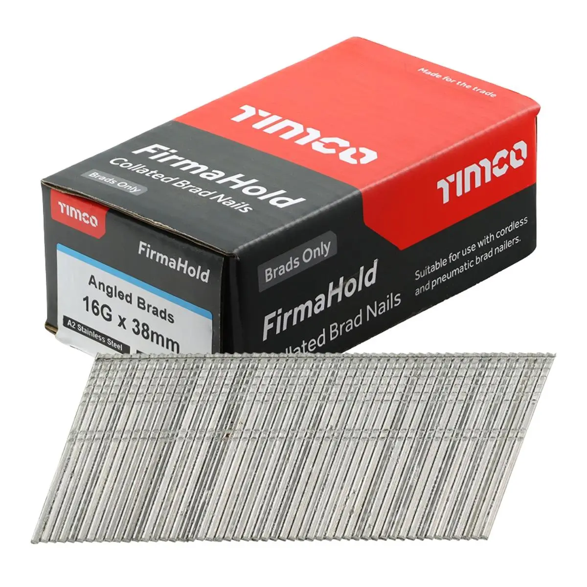 Firmahold 38Mm A2 Stainless Steel 16 Gauge 2000 Angled Collated Brad Nails Abss1638 1