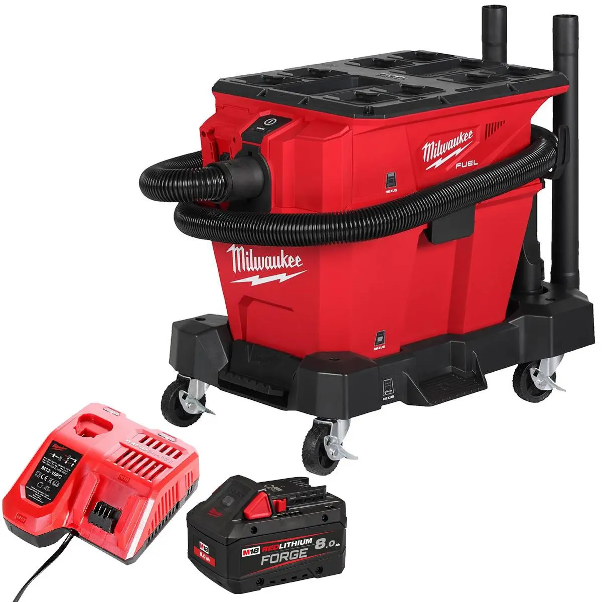 Milwaukee M18fvc23l-0 18V Brushless Wet & Dry Vacuum Cleaner With 1 X 8.0Ah Battery & Charger 1