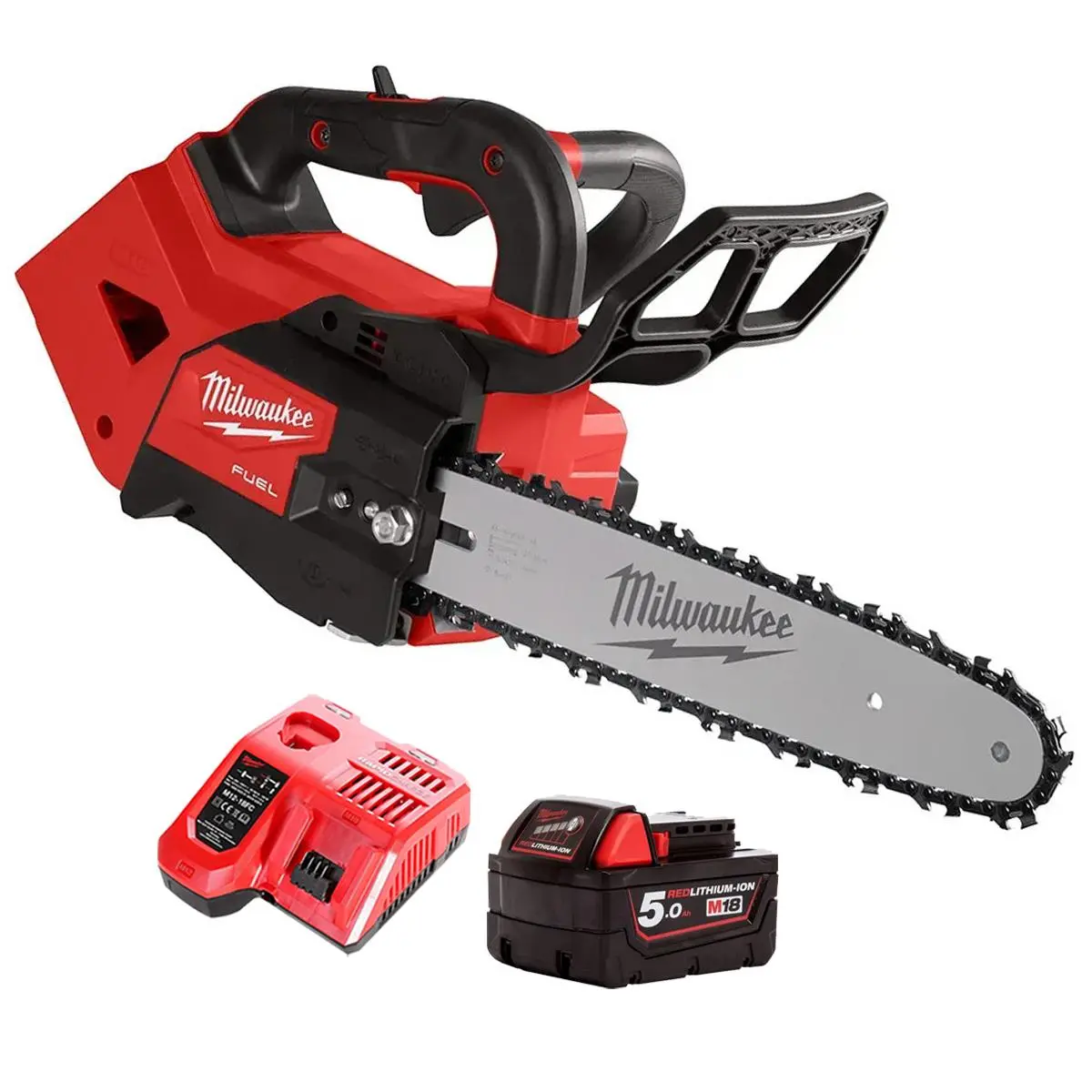 Milwaukee M18fthchs30-0 18V Brushless Top Handle Chainsaw With 1 X 5.0Ah Battery & Charger 1