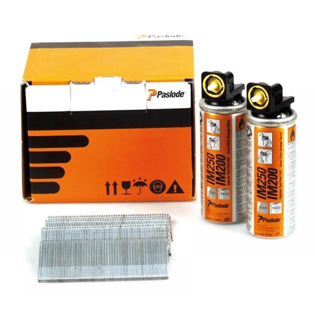 Paslode Im65 63Mm 16 Gauge 2000 Straight Electro Galvanised Brad Nails With 2 Fuel Cells 921592 1