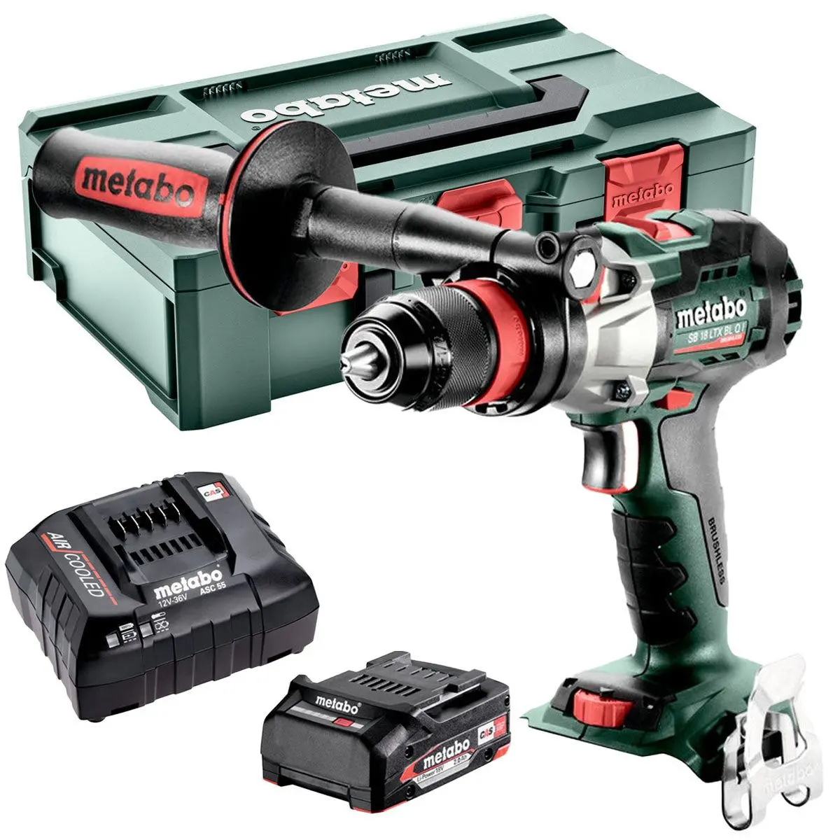 Metabo Sb 18 Ltx Bl I 18V Brushless Combi Hammer Drill With 1 X 2.0Ah Battery Charger & Metabox 1