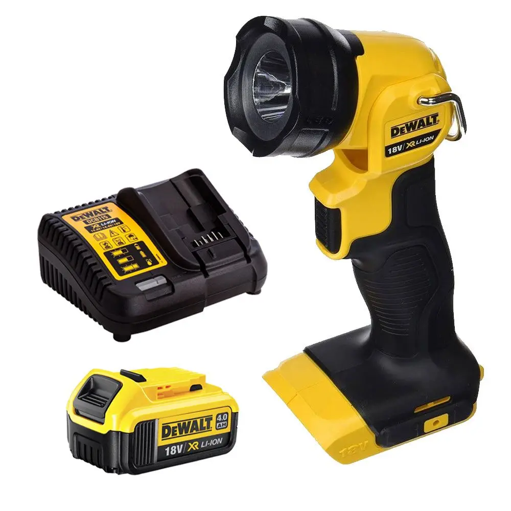 Dewalt Dcl040 18V Xr Led Pivot Light Body With 4.0Ah Battery & Charger 1