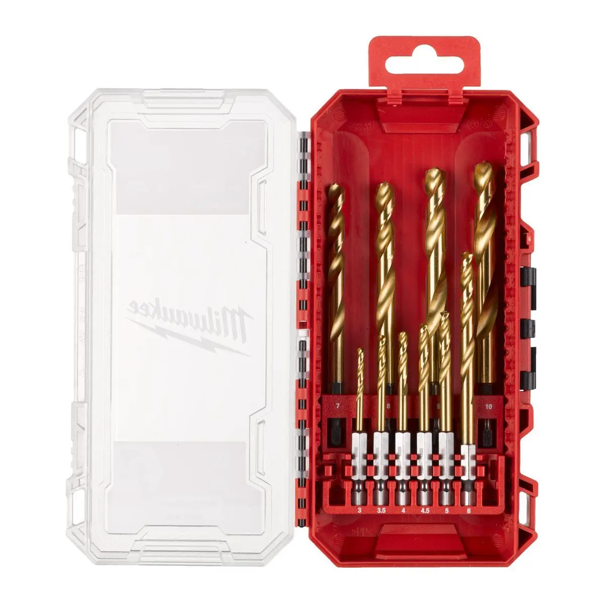 Milwaukee 10 Piece Shockwave Red Hex Hss-Tin Metal Drill Bit Set 4932493865 1