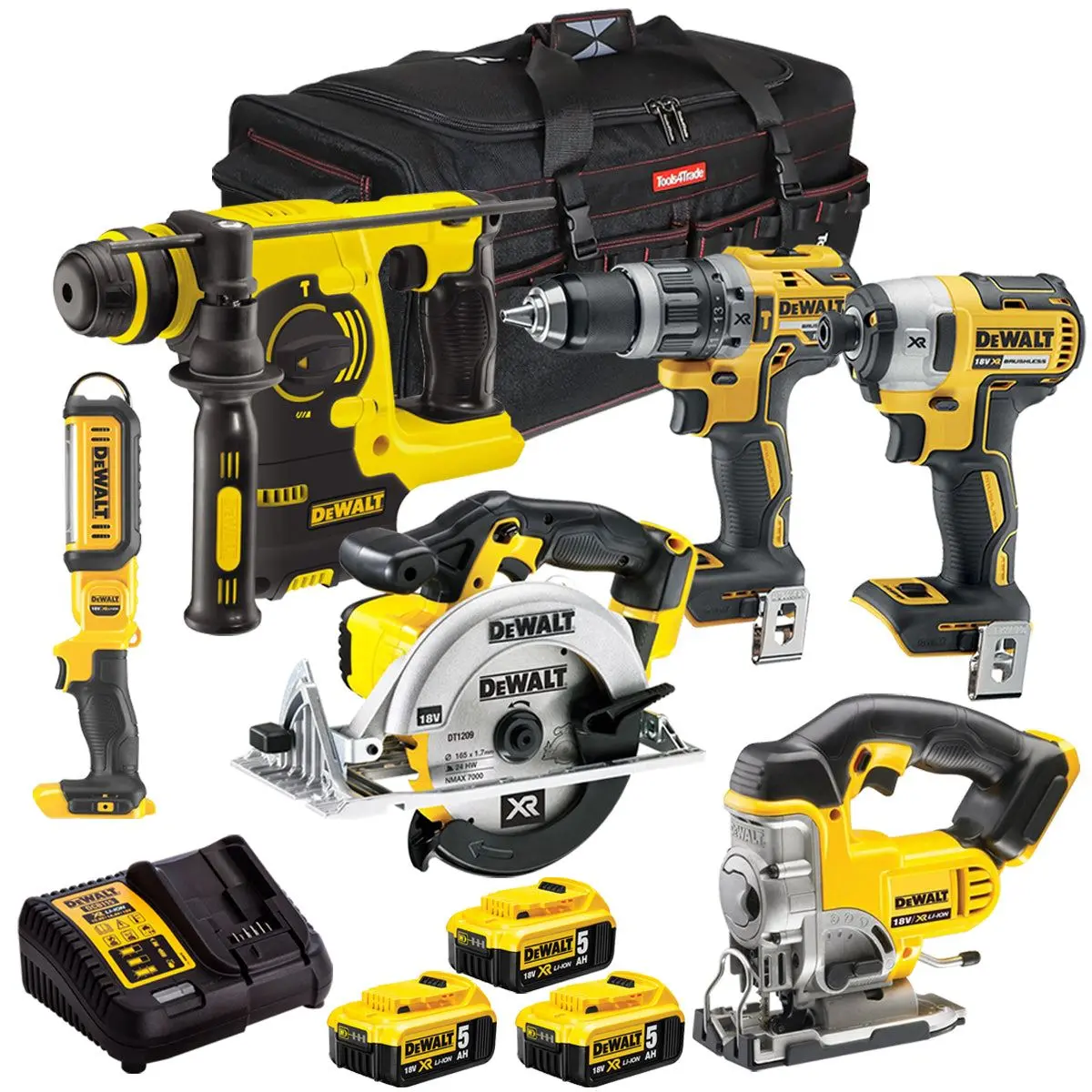 Dewalt Dck6991t4t 18V 6 Piece Combo Kit With 3 X 5.0Ah Battery & Charger 1