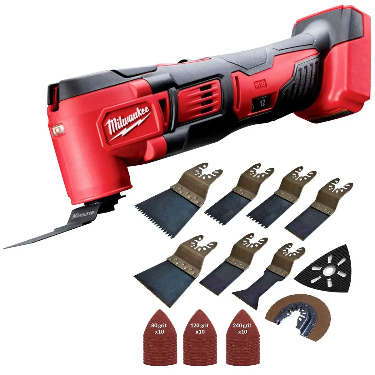 Milwaukee M18bmt-0 M18 18V Compact Multi Tool Body With 39 Piece Accessories Set 1