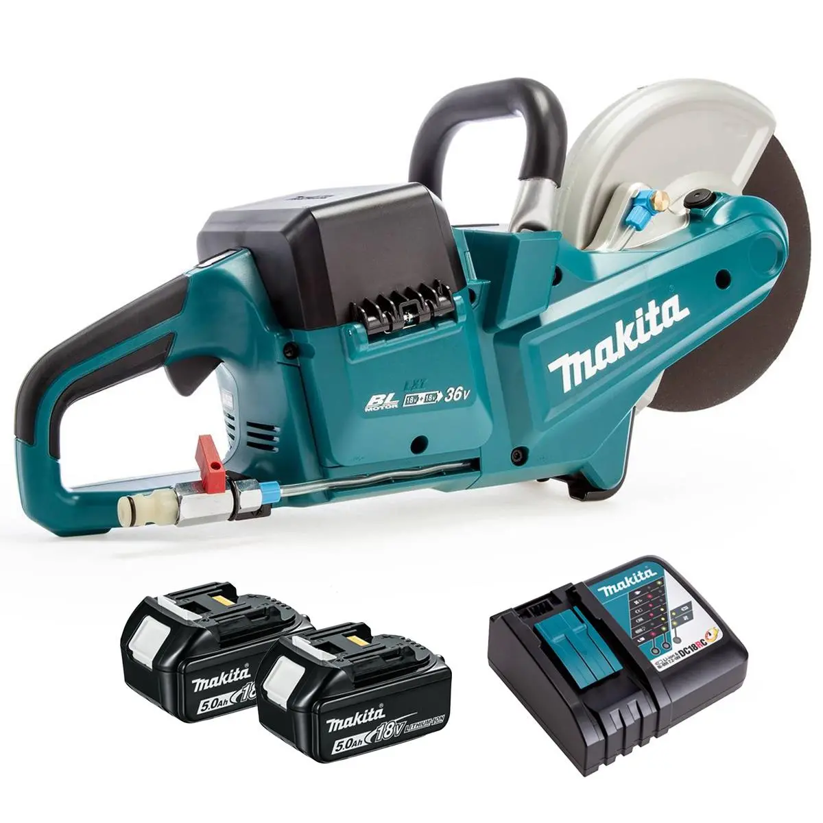Makita Dce090zx1 36V Lxt 230Mm Brushless Disc Cutter With 2 X 5.0Ah Battery & Charger 1