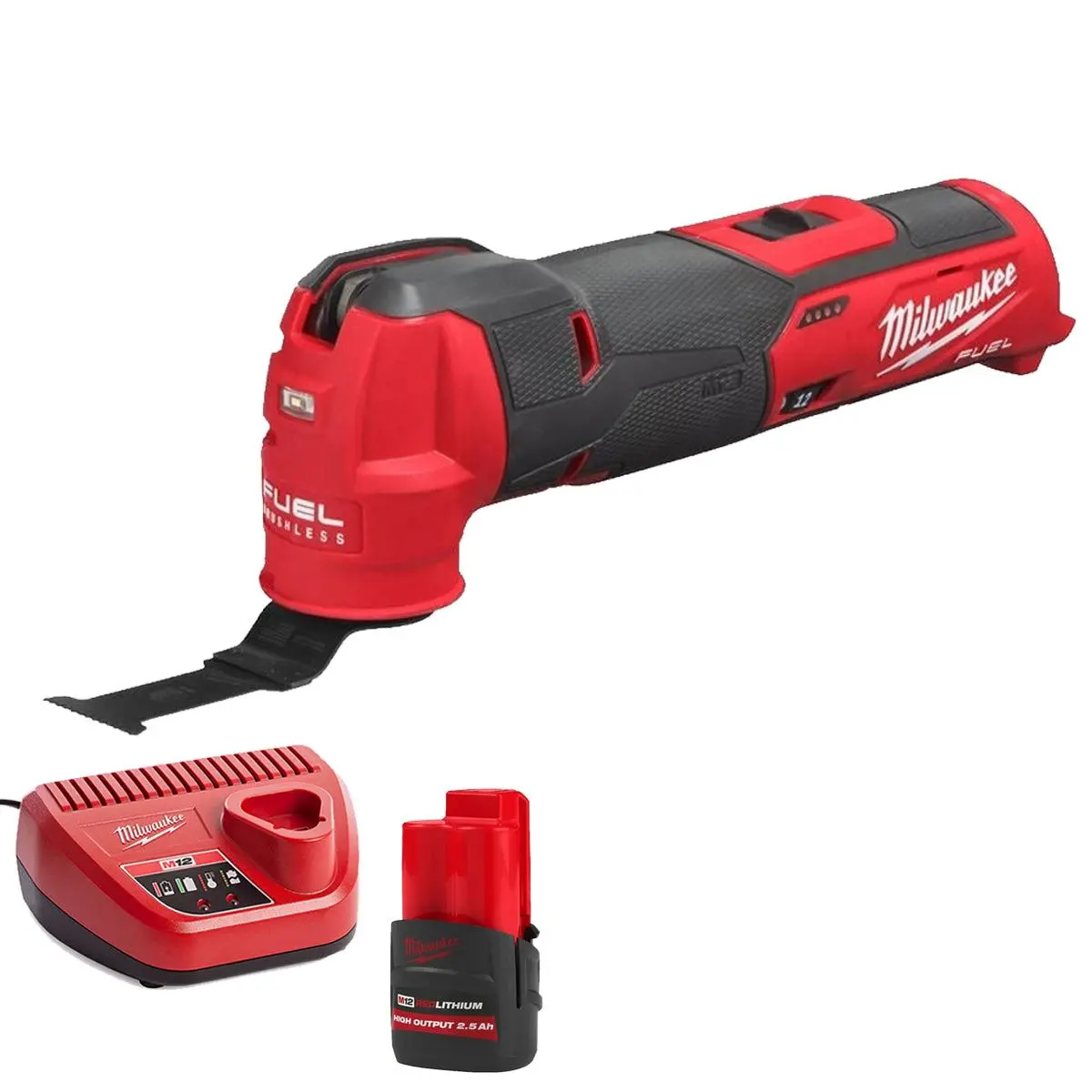 Milwaukee M12fmt-0 12V Brushless Multi Tool With 1 X 2.5Ah Battery & Charger 1