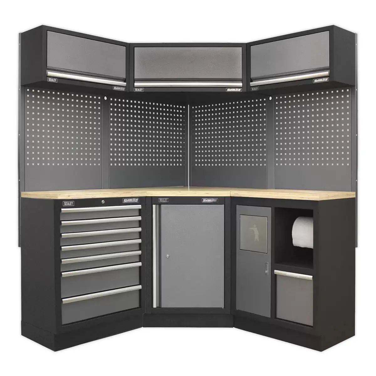 Sealey Apmsstack08w Corner 1.6 Modular Storage System Wood Worktop 1