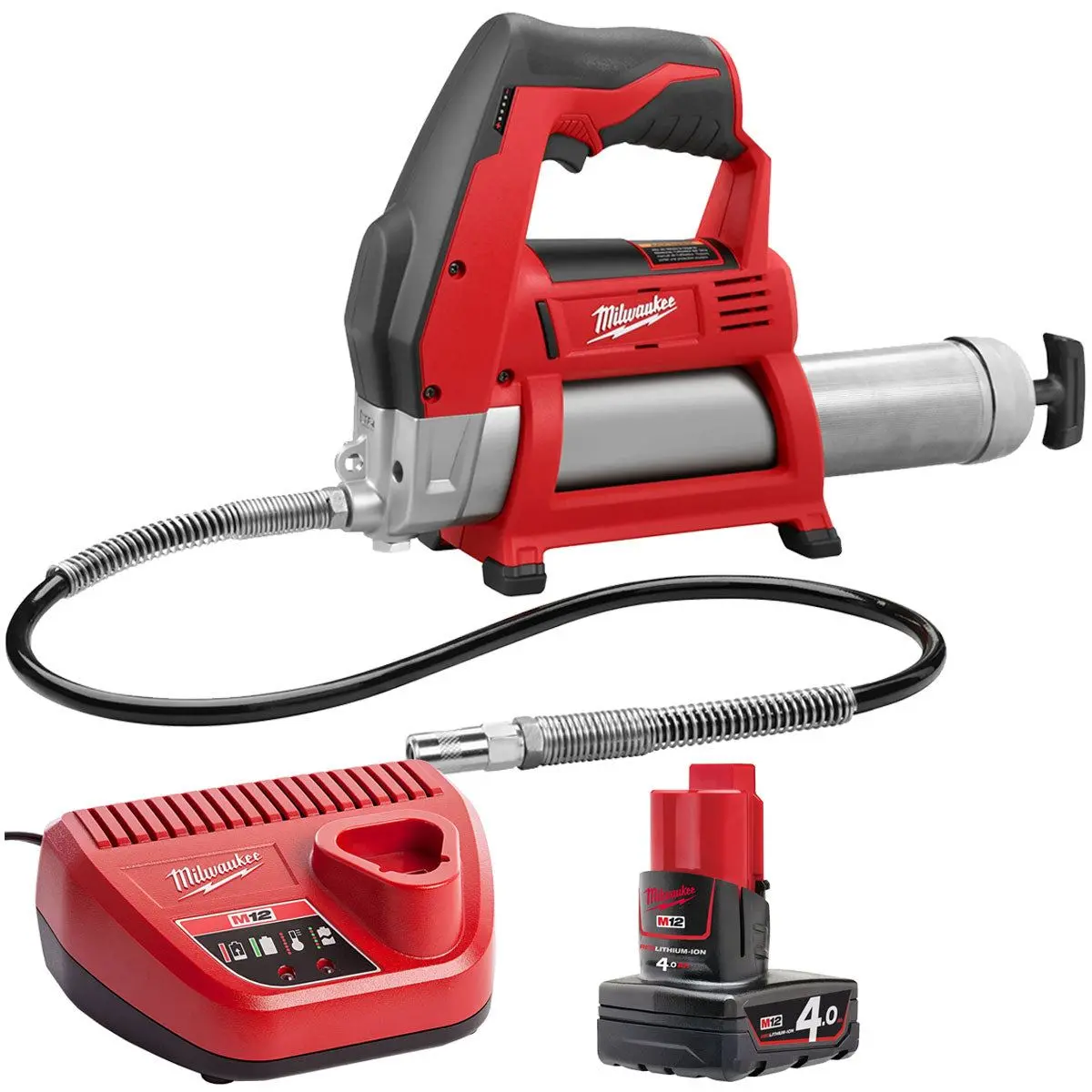 Milwaukee M12gg-0 12V Cordless Grease Gun With 1 X 4.0Ah Battery & Charger 1