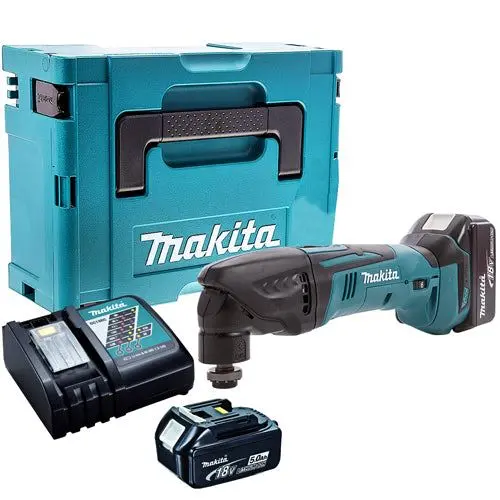 Makita Dtm50z 18V Oscillating Multi Tool Cutter With 2 X 5.0Ah Batteries & Charger In Case 1