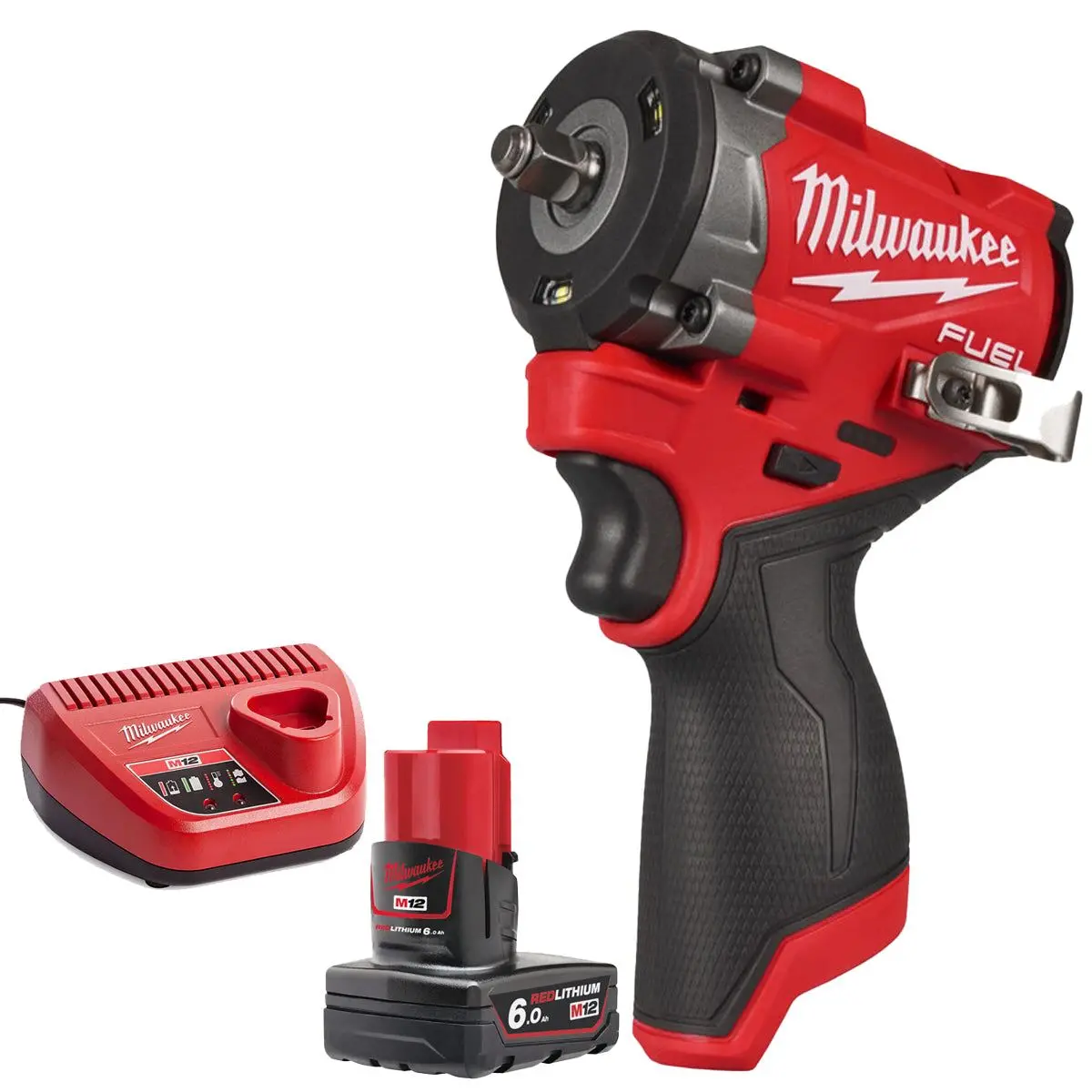 Milwaukee M12fciwf38g3-0 12V Brushless 3/8" Impact Wrench With 1 X 6.0Ah Battery & Charger 1
