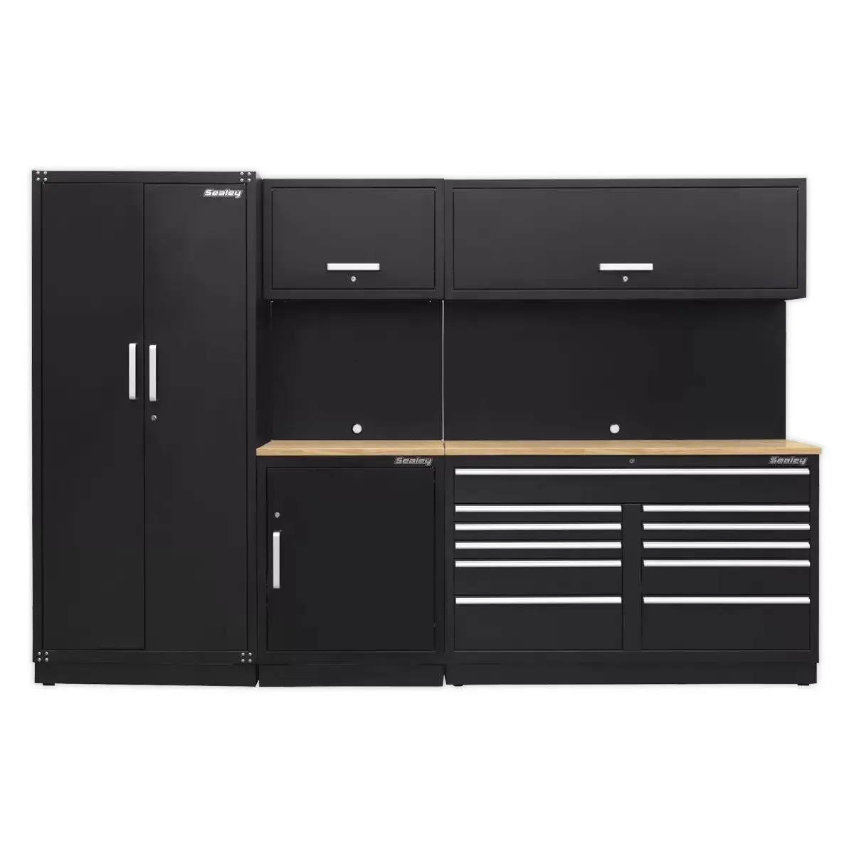Sealey Apmscombo2w Premier 3.3M Storage System Oak Worktop 1
