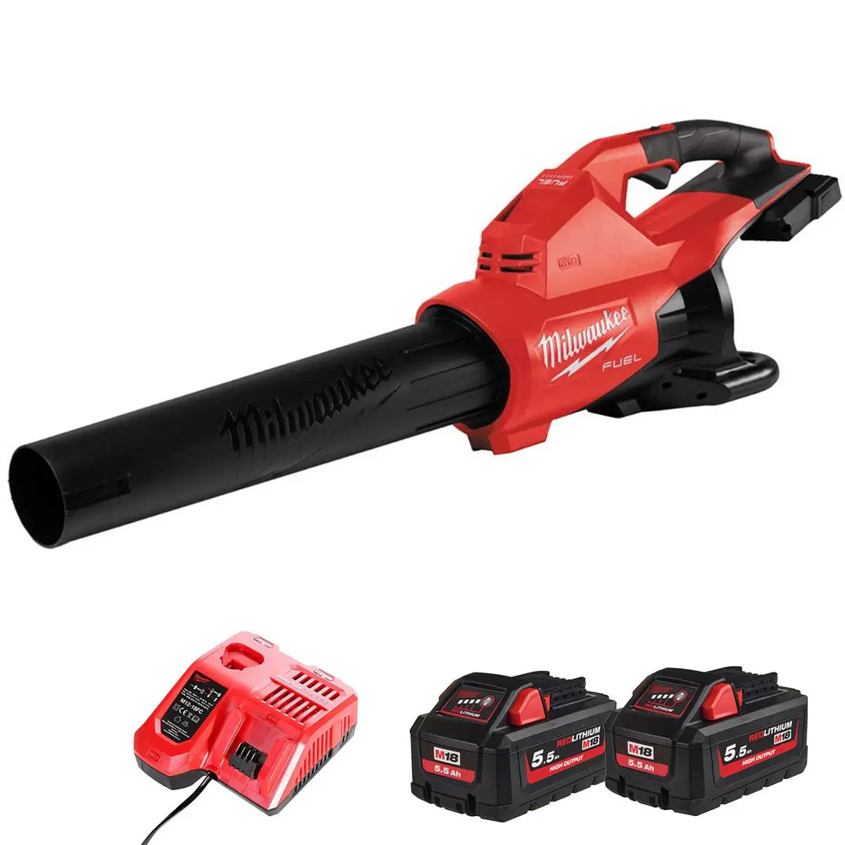 Milwaukee M18f2bl-0 36V Fuel Brushless Dual Battery Blower With 2 X 5.5Ah Battery & Charger 1