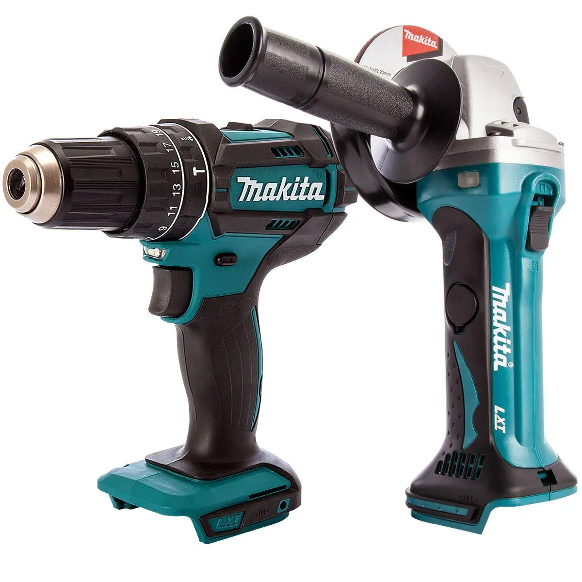 Makita 18V 2 Speed Combi Drill & Cordless 115Mm Angle Grinder T4tkit-471 1