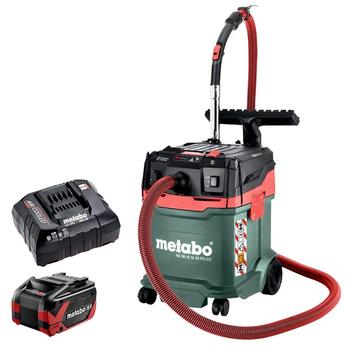 Metabo As 36-18 M 30 Pc-Cc 18V M-Class Vacuum Cleaner With 1 X 8.0Ah Battery & Charger 1