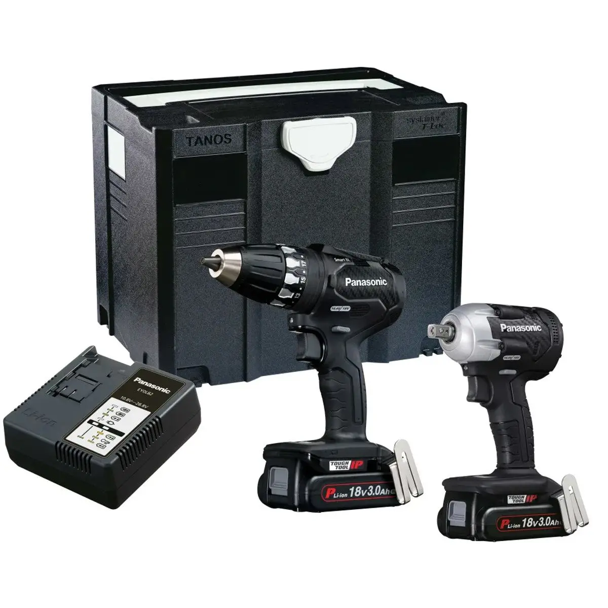 Panasonic Panc232pn Eyc232pn 18V Twin Pack 2 X 3.0Ah Li-Ion Batteries & Charger With Case 1