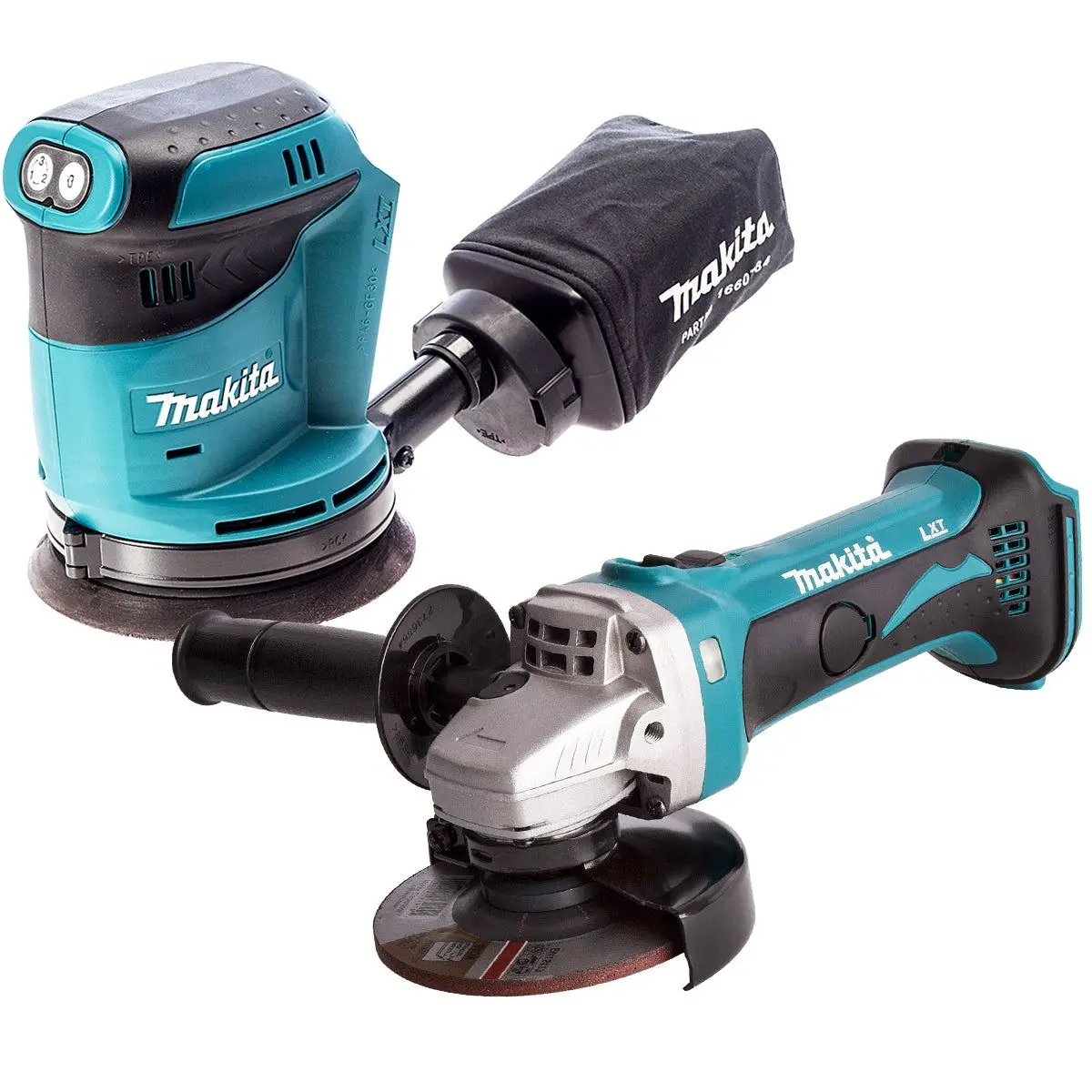 Makita 2 Piece 18V Lxt 125Mm Orbital Sander & Angle Grinder Body Only 1