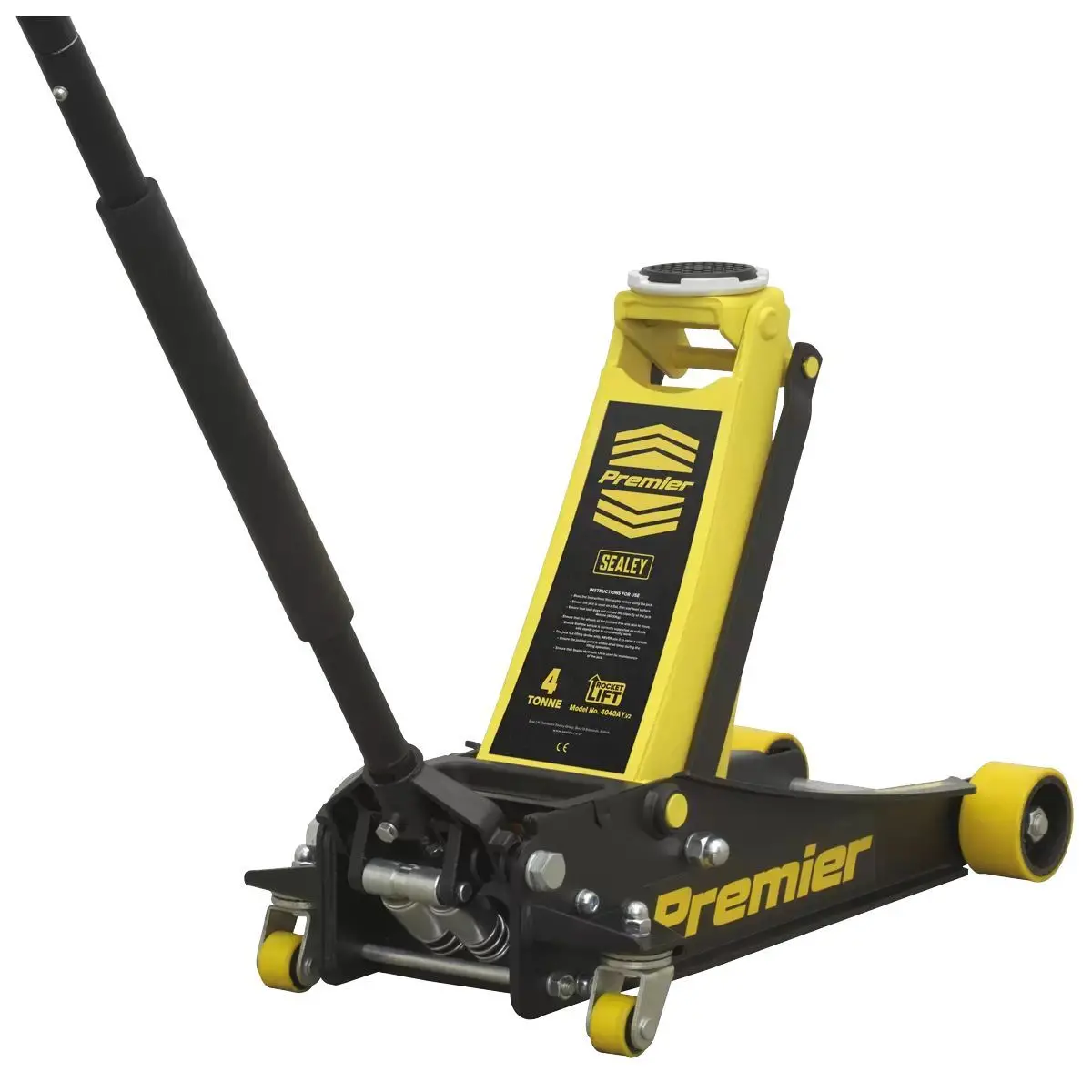 Sealey 4040Ay Trolley Jack 4Tonne Rocket Lift Yellow 1