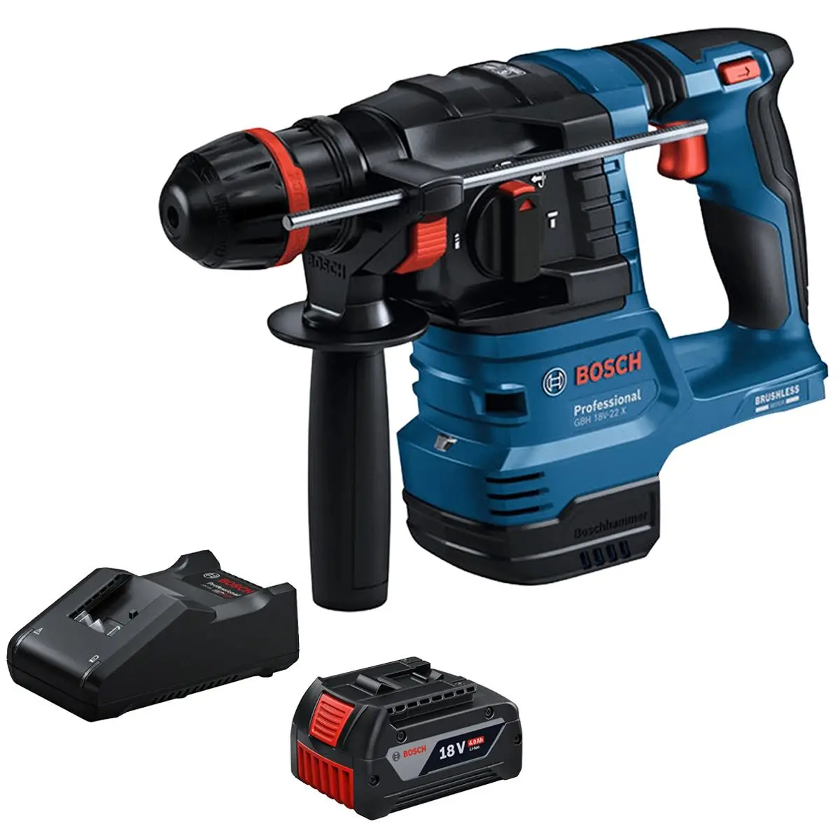 Bosch Gbh 18V-22 X 18V Brushless Sds+ Rotary Hammer With 1 X 4.0Ah Battery & Charger 1