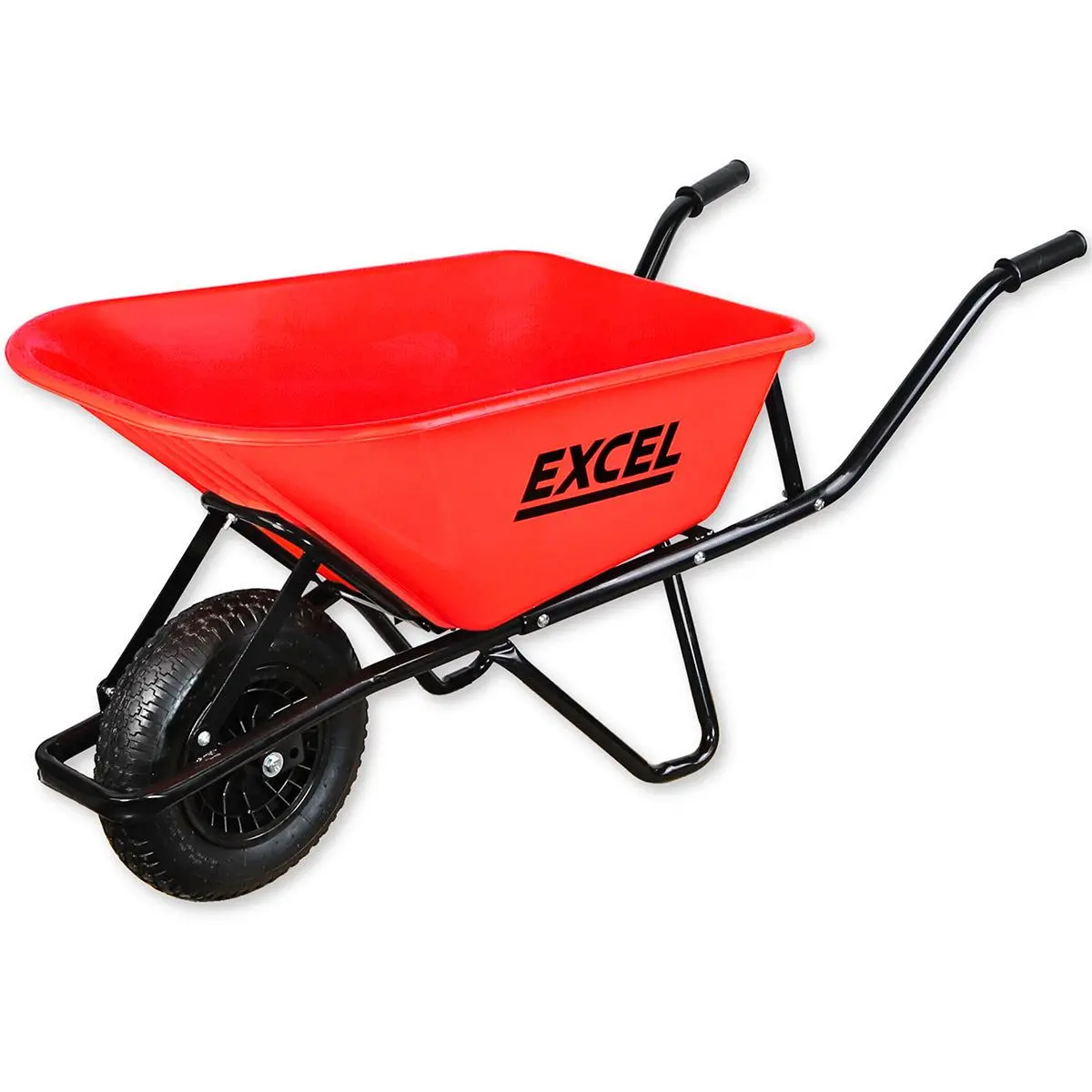 Excel Heavy Duty Wheelbarrow With 100L Hdpe Tray Red 1