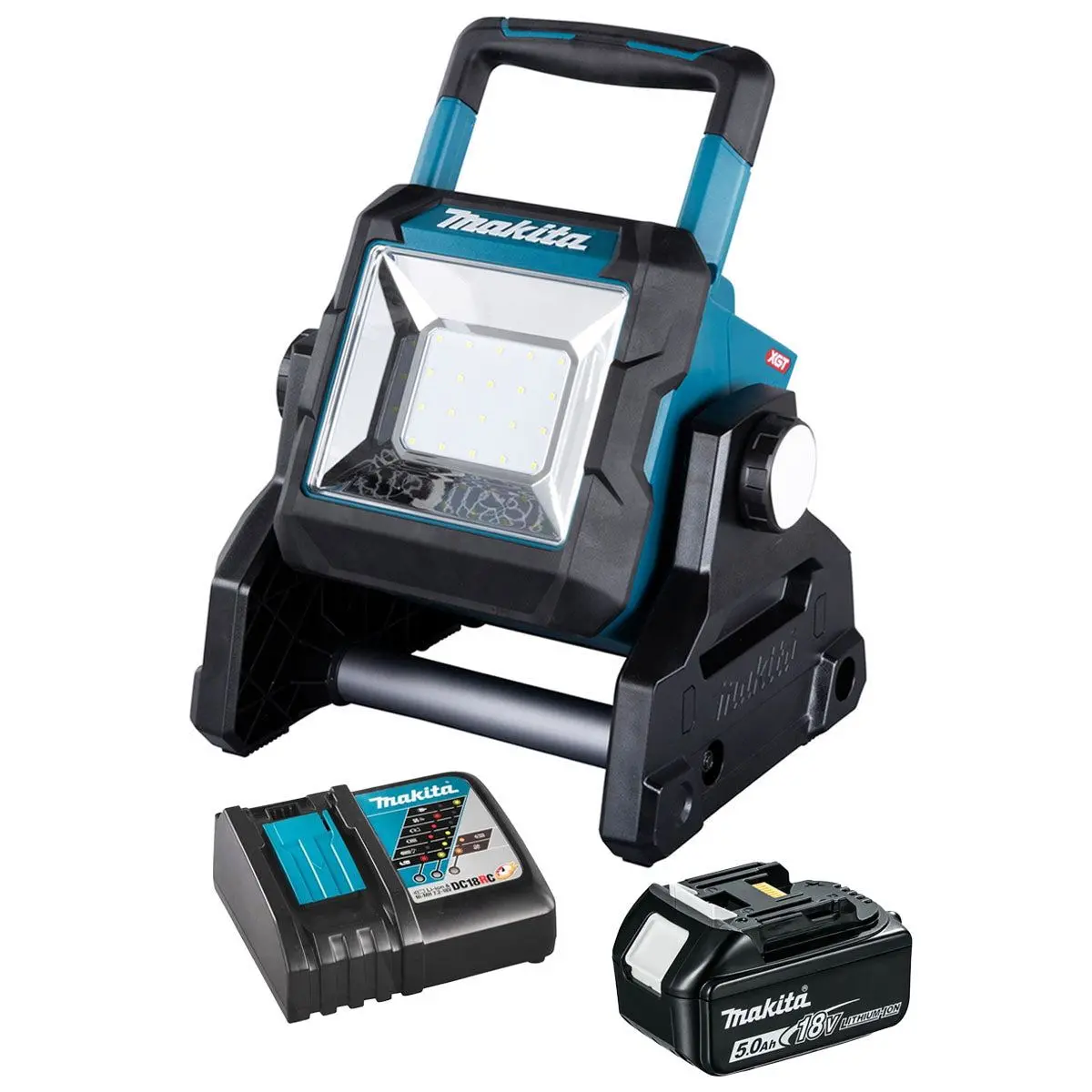 Makita Ml003g 18V / 40Vmax Lxt / Xgt Cordless Led Work Light With 1 X 5.0Ah Battery & Fast Charger 1
