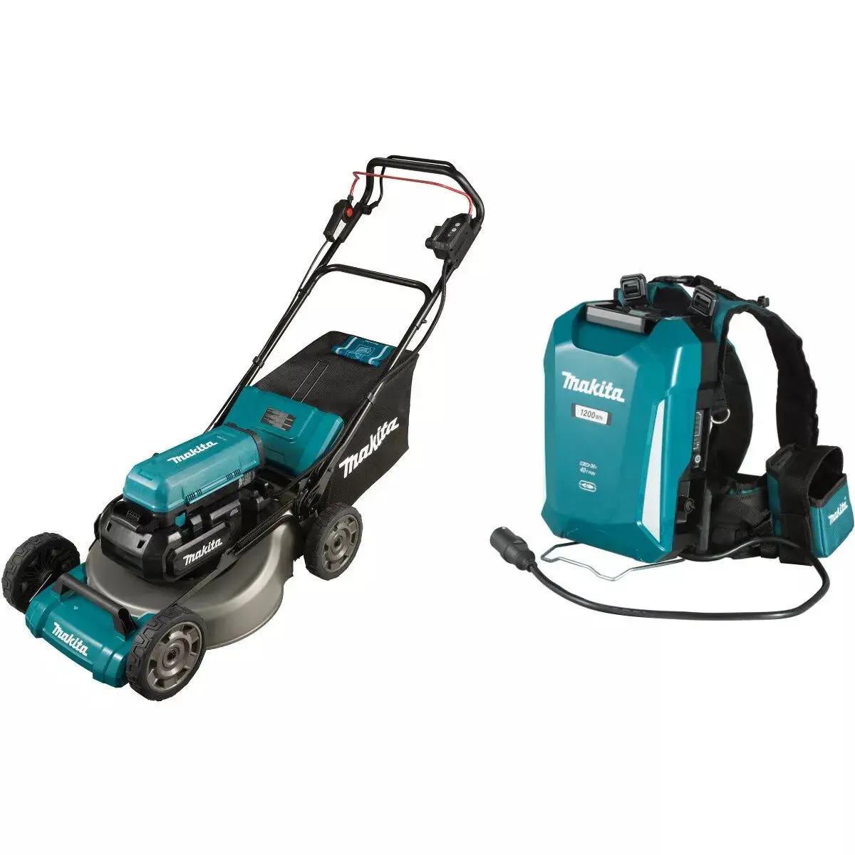 Makita Lm001cx3 36V Brushless Lawn Mower With Portable 33.5Ah Back Pack Battery ( Lm001cz + Pdc1200a02 ) 1