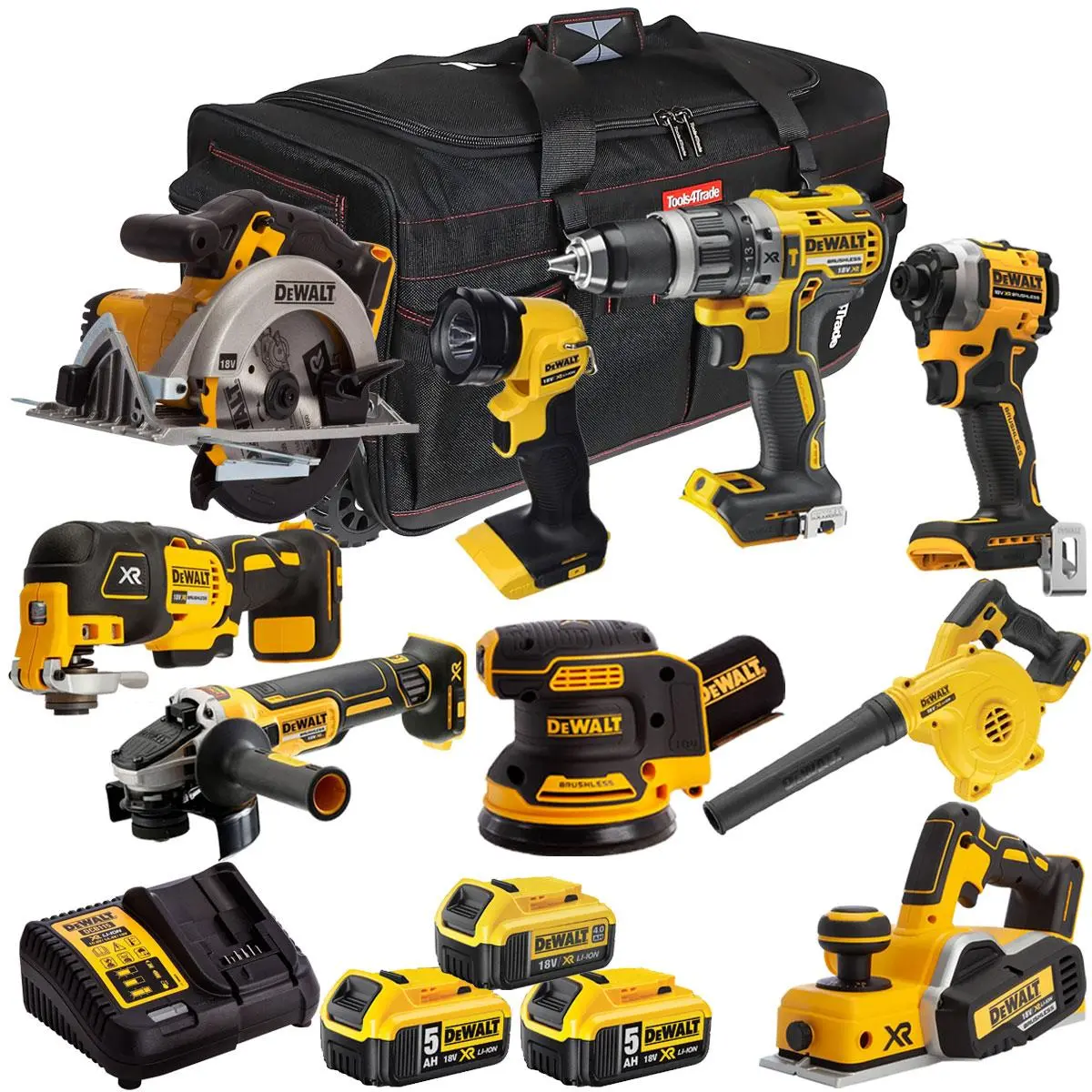 Dewalt 18V 9 Piece Combo Kit With 3 X Batteries & Charger T4tkit-1714 1