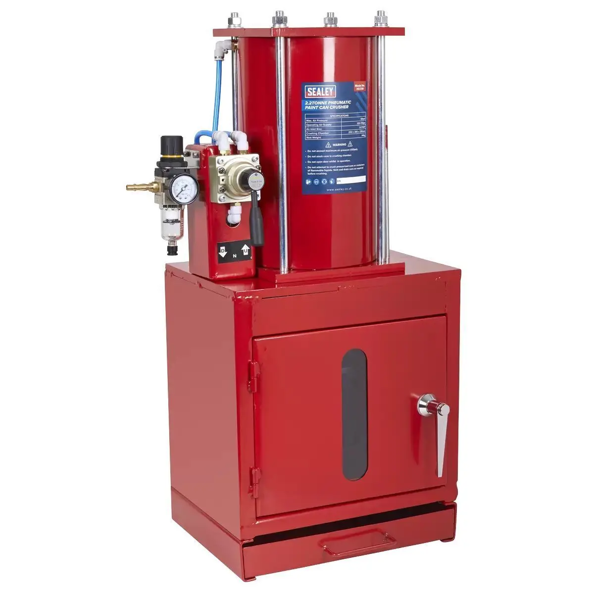 Sealey Hcc08 Pneumatic Paint Can Crusher 2.2Tonne 1