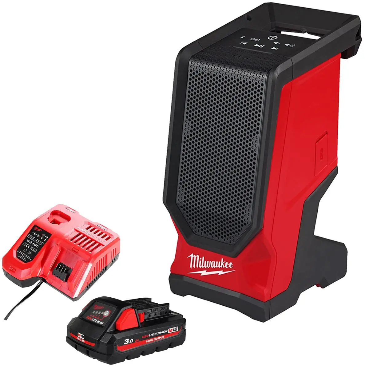 Milwaukee M18spejsg2-0 M18 18V Jobsite Speaker With 1 X 3.0Ah Battery & Charger 1