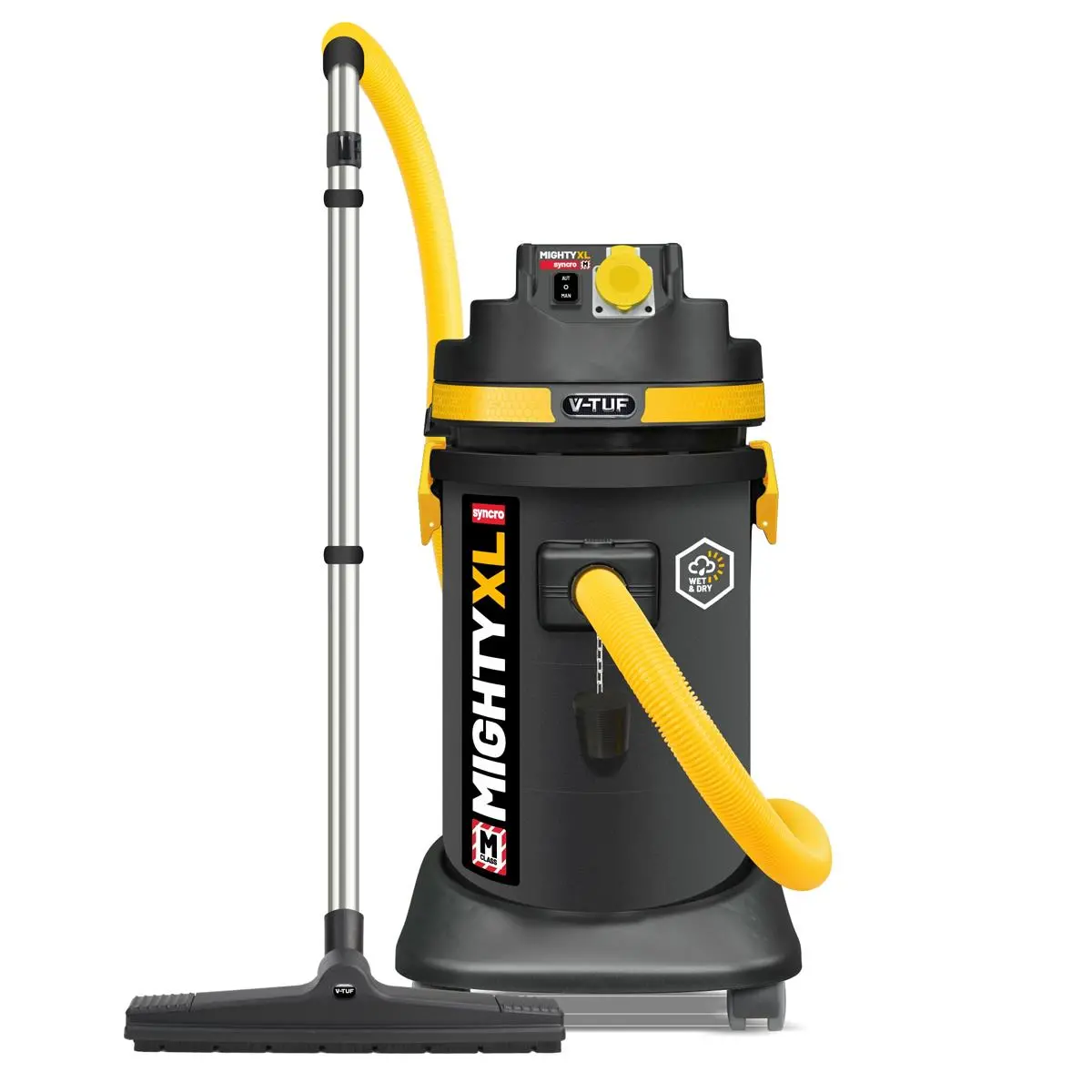 V-Tuf Mightyxls110 Mighty Xl Syncro 37L M-Class Industrial Dust Extraction Wet & Dry Vacuum Cleaner 110V 1