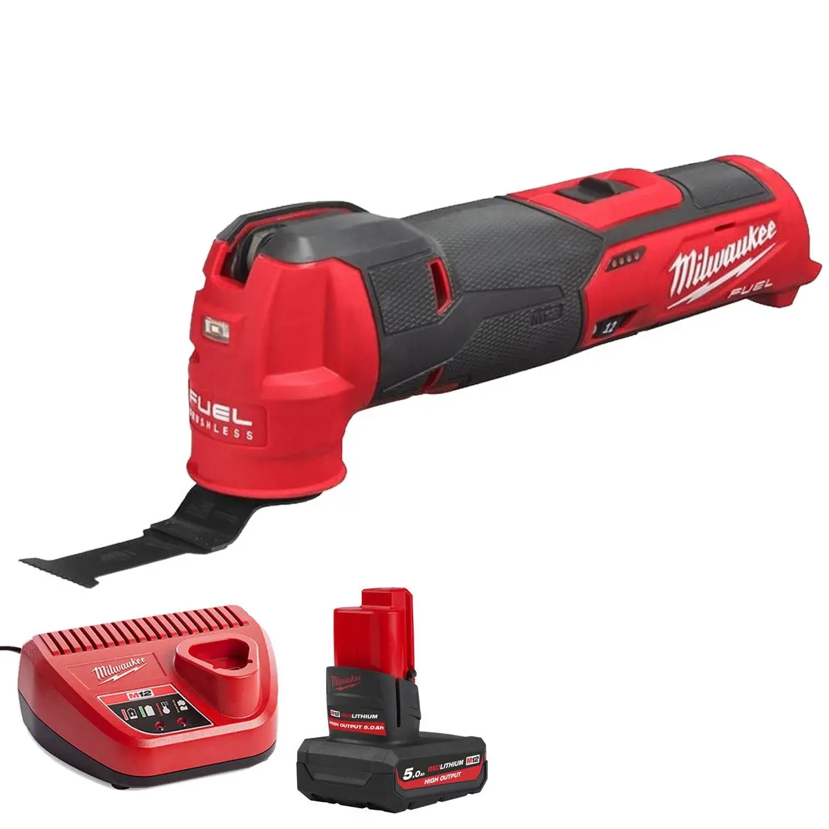 Milwaukee M12fmt-0 12V Brushless Multi Tool With 1 X 5.0Ah Battery & Charger 1