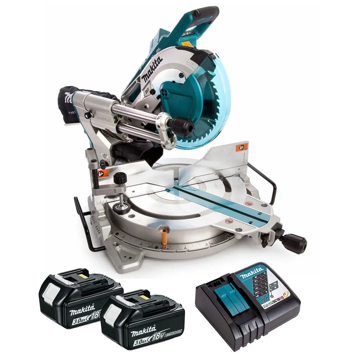 Makita Dls110z 36V Brushless 260Mm Slide Compound Mitre Saw With 2 X 3.0Ah Battery & Charger 1