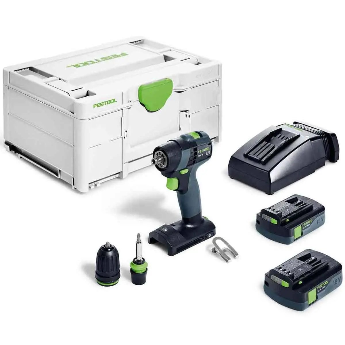 Festool Txs 18 C 3,0-Plus Gb 18V Brushless Drill Driver With 2 X 3.0Ah Batteries, Charger & Case - 577332 1