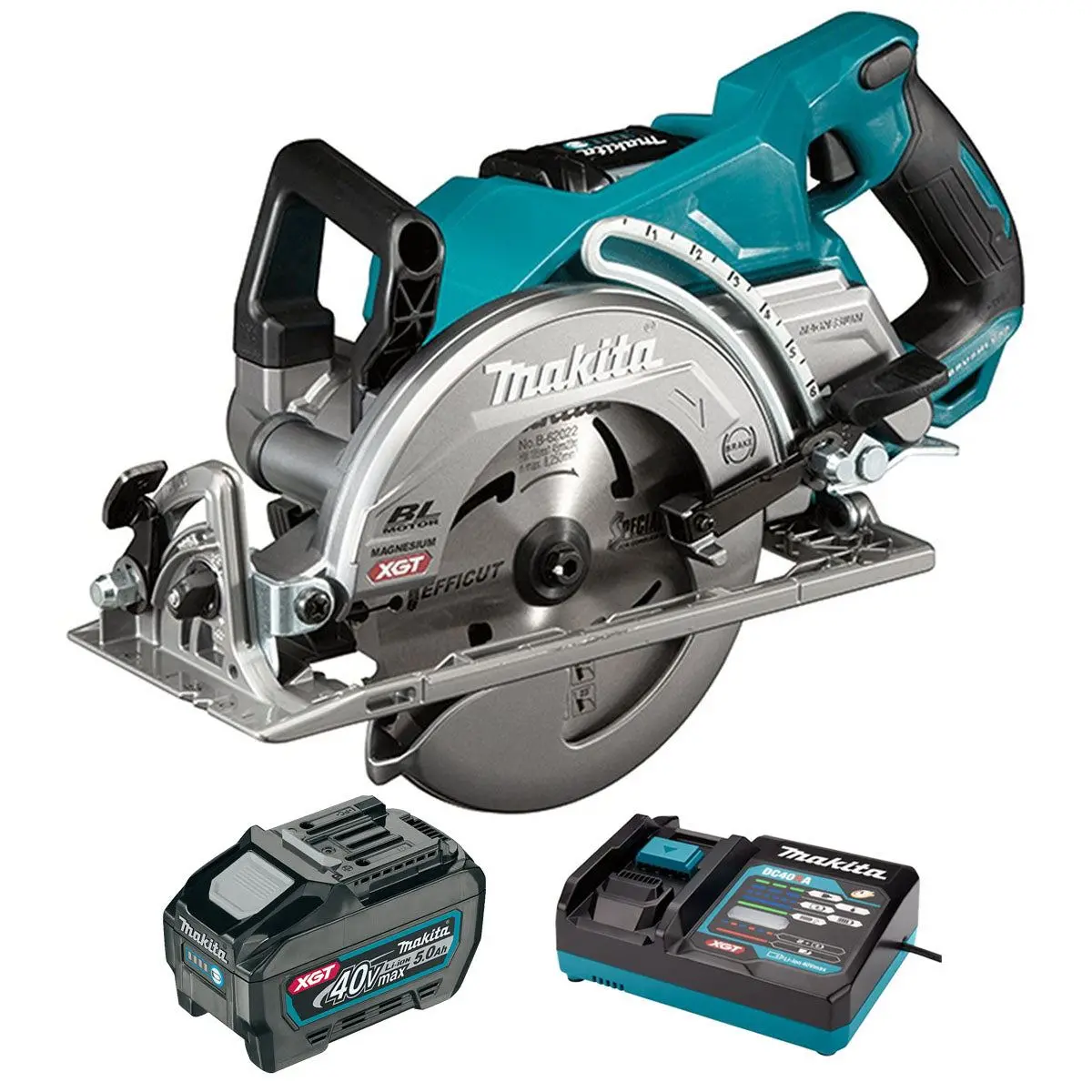 Makita Rs001gz 40V Max Xgt Brushless 185Mm Circular Saw With 1 X 5.0Ah Battery & Charger 1