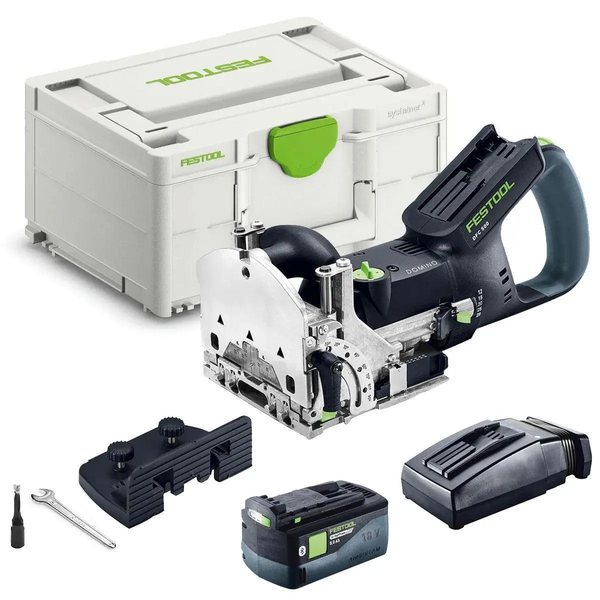 Festool Dfc 500 E-Basic 18V Domino Joining Machine With 1 X 5.0Ah Battery Charger & Case 1
