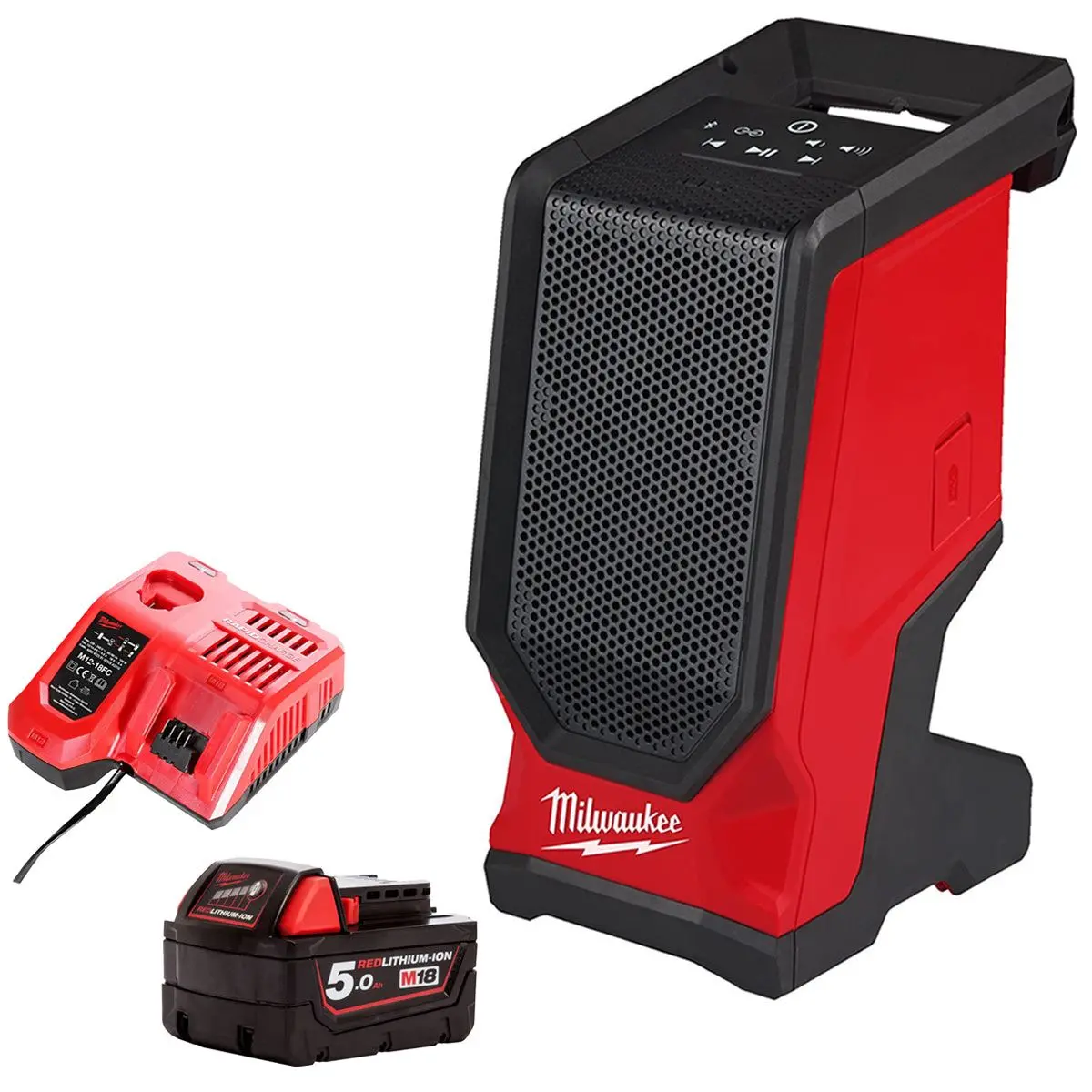 Milwaukee M18spejsg2-0 M18 18V Jobsite Speaker With 1 X 5.0Ah Battery & Charger 1