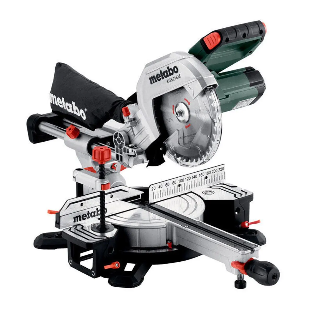 Metabo Kgs 216 M 216Mm Single Bevel Sliding Mitre Saw With Sliding Function 110V/1500W 613216390 1