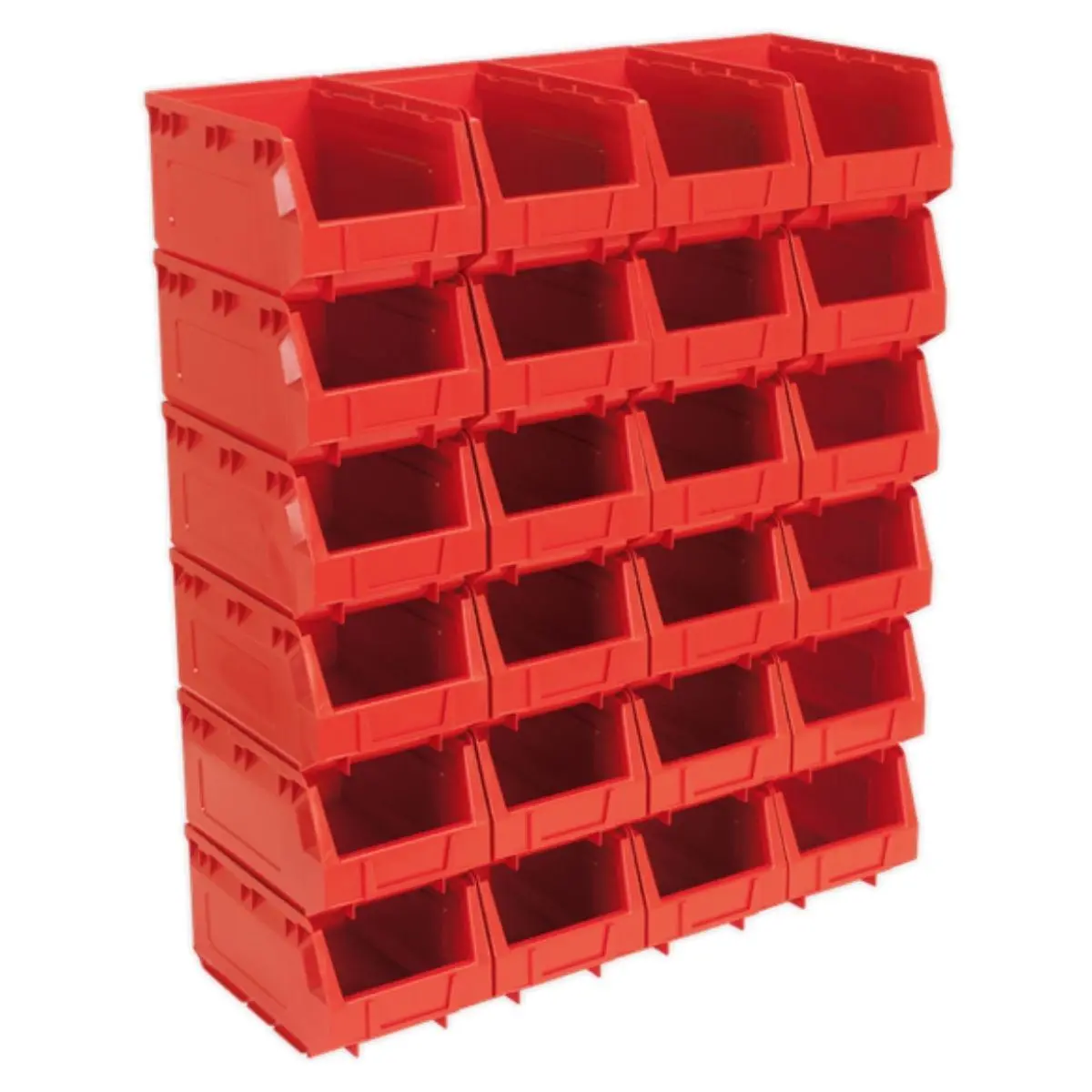 Sealey Tps324r Plastic Storage Bin Red -Pack Of 24 1